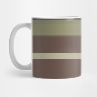 A perfect palette of Quincy, Pastel Brown, Camouflage Green, Putty and Artichoke stripes. Mug